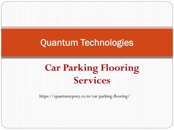 Car Parking Flooring | Car Parking Flooring Services | Quantum Technologies