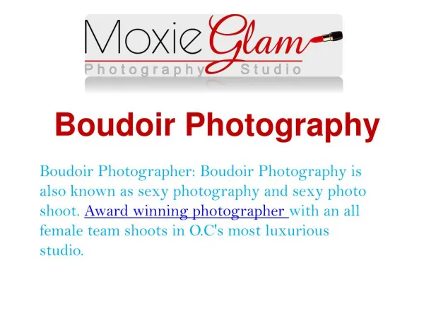 Boudoir Photographer - Sexy boudoir or glamour photographs