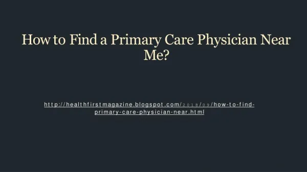 how to find a primary care physician near me