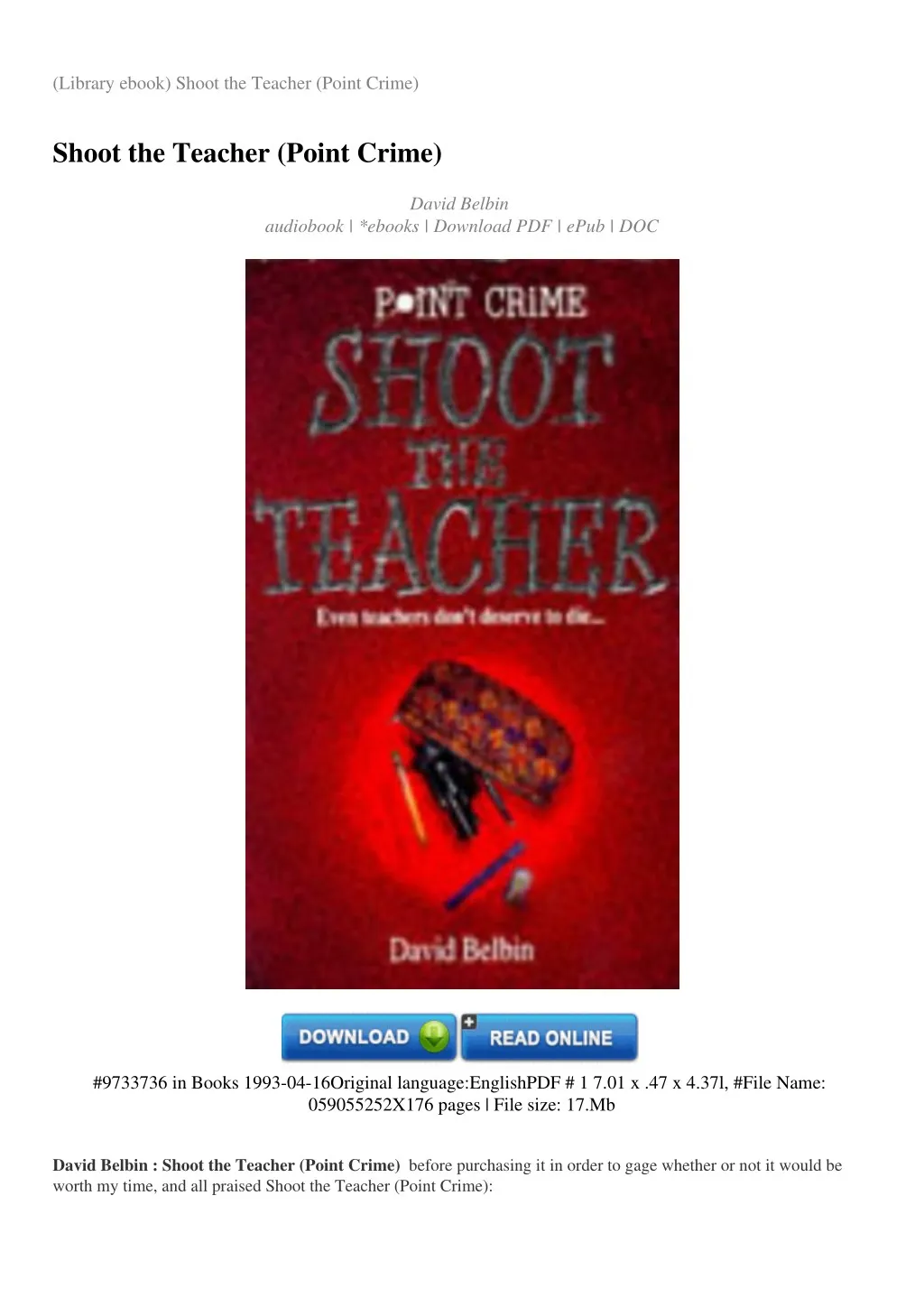 library ebook shoot the teacher point crime