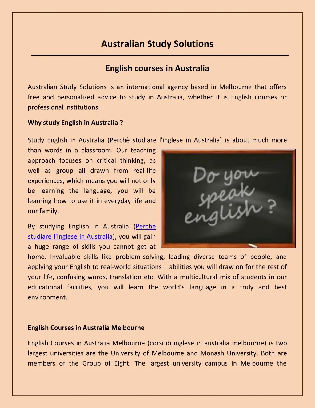 australian study solutions english courses