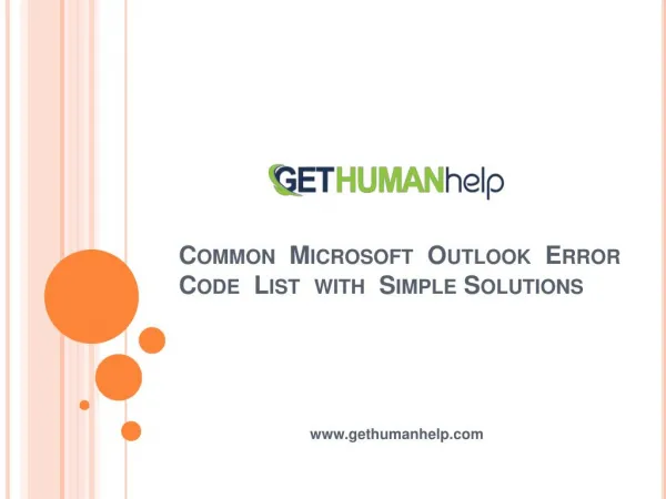Common Microsoft Outlook Error Code List with Simple Solutions