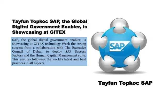 Tayfun Topkoc SAP, the Global Digital Government Enabler, is Showcasing at GITEX