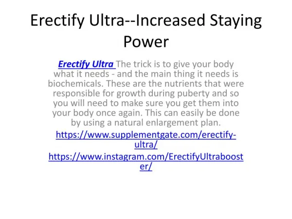 Erectify Ultra--Provides Longer And Harder