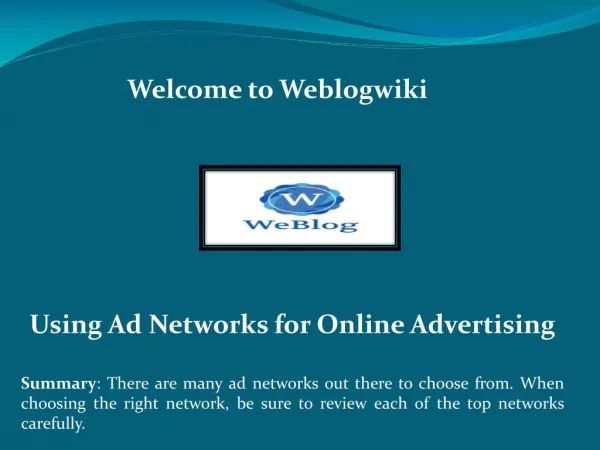 best ad networks for publishers at weblogwiki.com