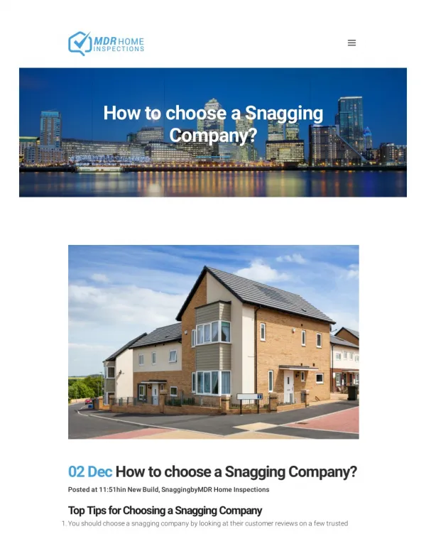 How to choose the best snagging company