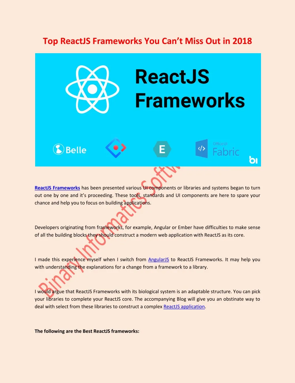 top reactjs frameworks you can t miss out in 2018