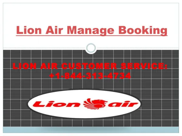 Lion Air Manage Booking number- 1-888-205-5288