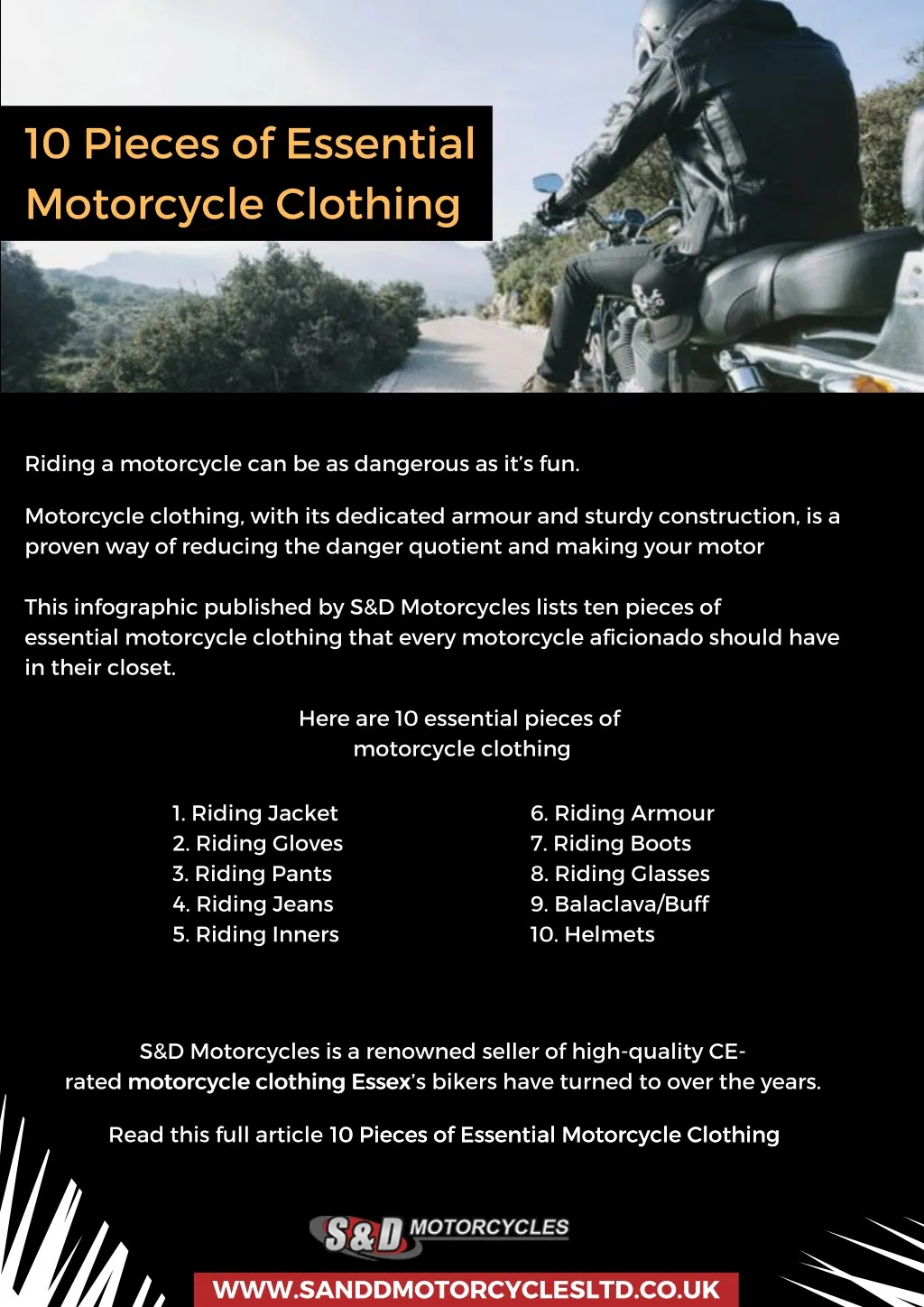 10 pieces of essential motorcycle clothing
