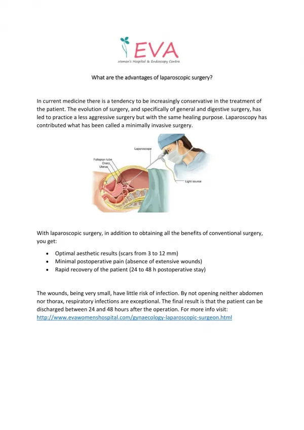 What are the advantages of laparoscopic surgery?
