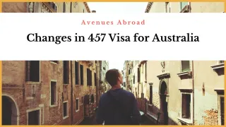 Changes in 457 Visa for Australia - slide 1
