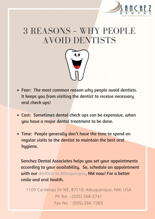 3 Reasons: Why People Avoid Dentists