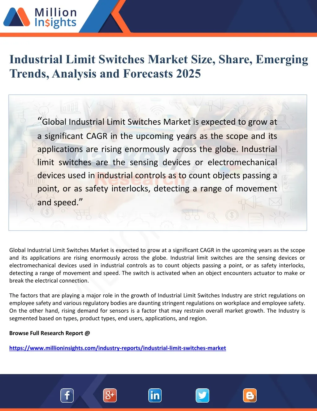 industrial limit switches market size share
