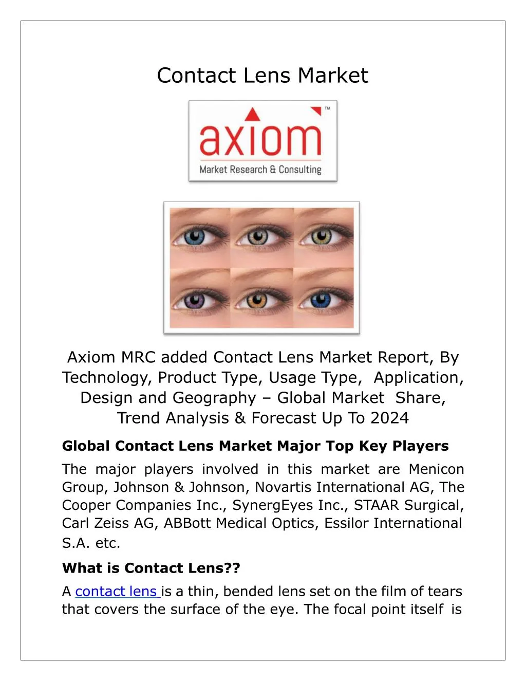 contact lens market