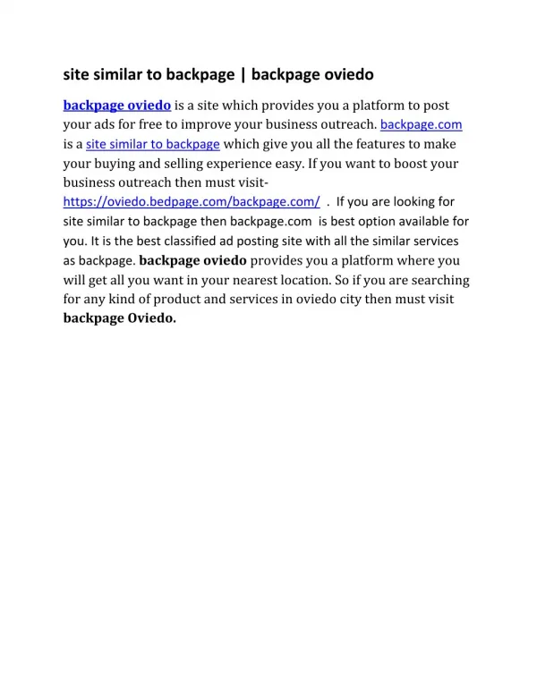 site similar to backpage | backpage oviedo