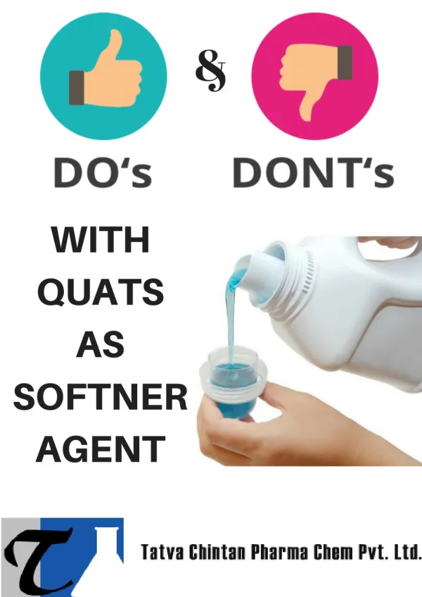 Consider These Points while Using QUATS as Softner Agent.