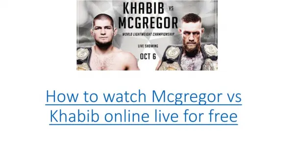 McGregor vs Khabib Live Stream online free