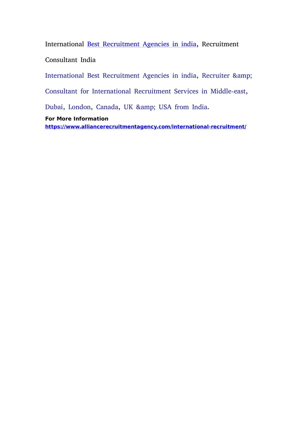 international best recruitment agencies in india