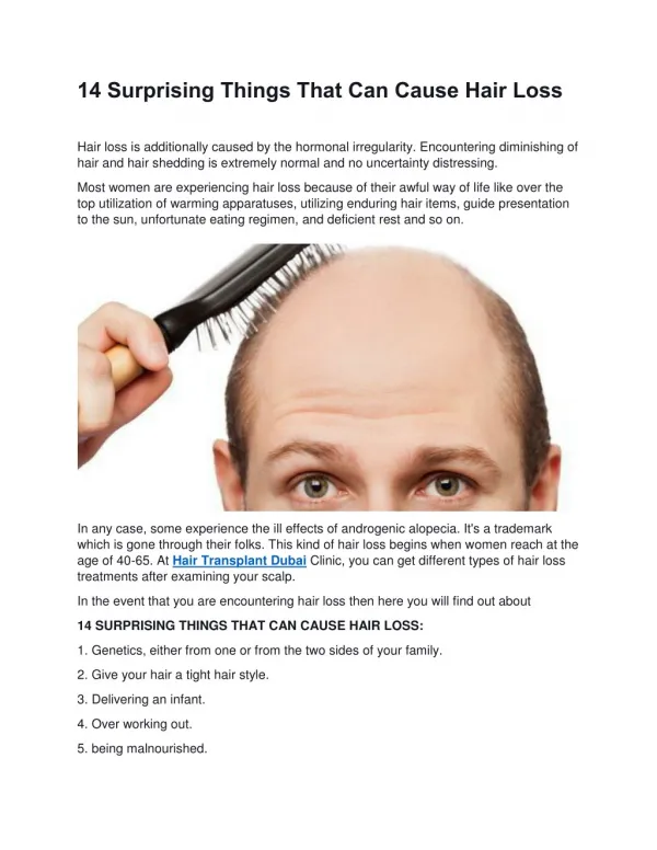 14 Surprising Things That Can Cause Hair Loss