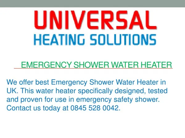 Emergency Shower Water Heater