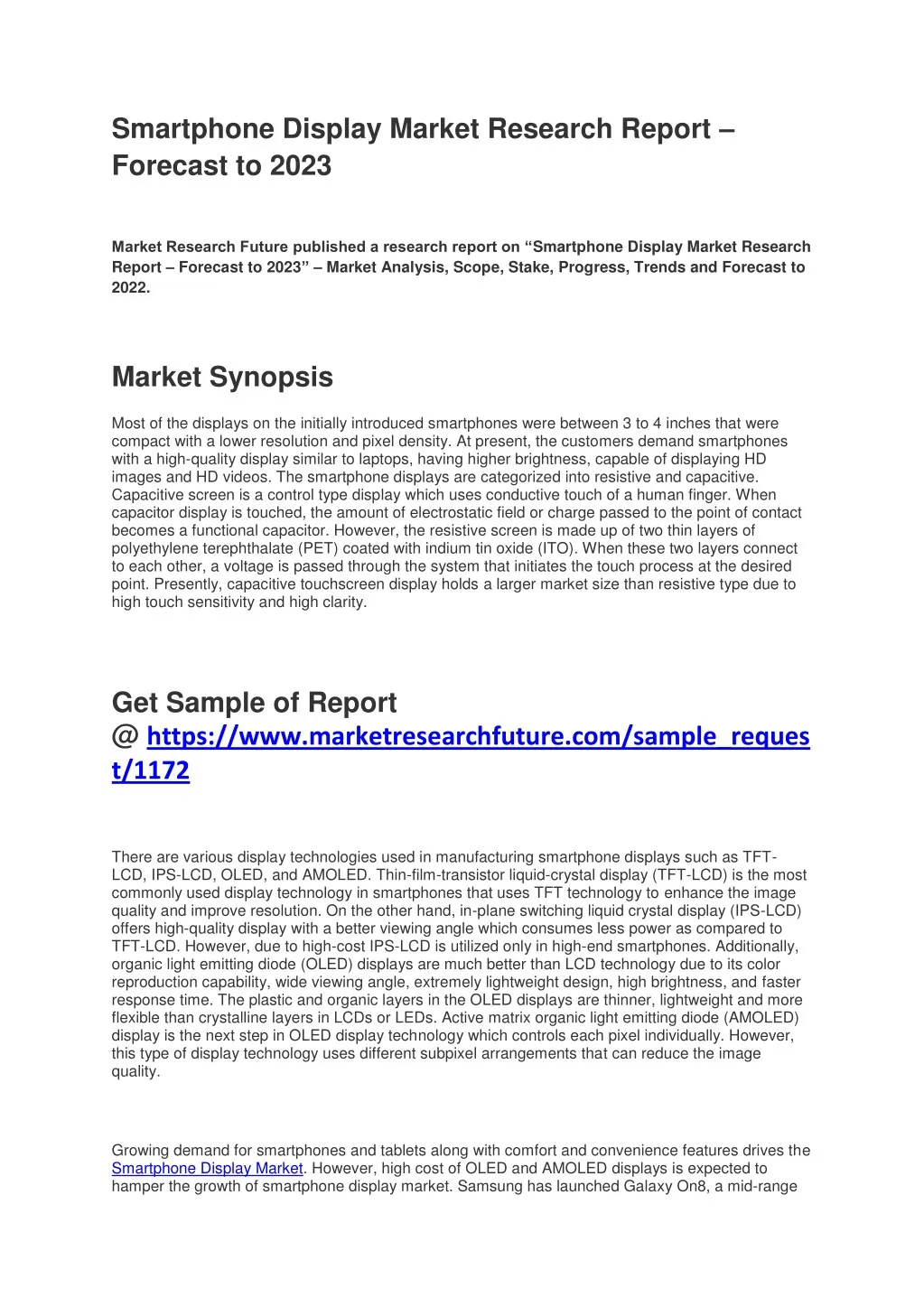 smartphone display market research report