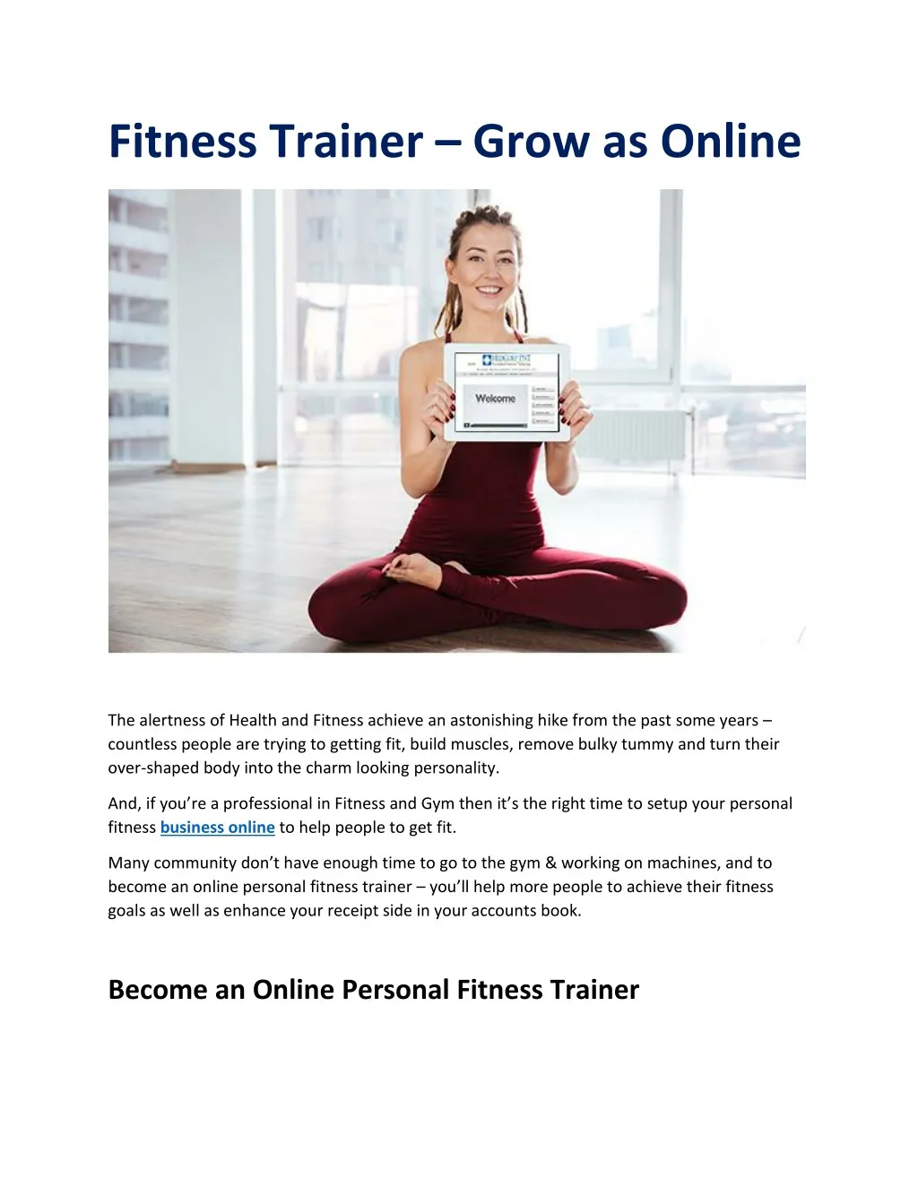 fitness trainer grow as online