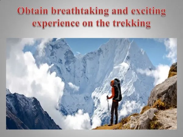 Obtain breathtaking and exciting experience on the trekking