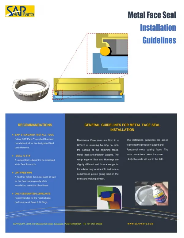Sap Seal Installation Guidelines
