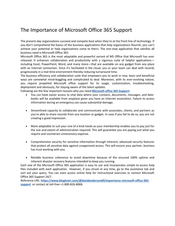 The Importance of Microsoft Office 365 Support