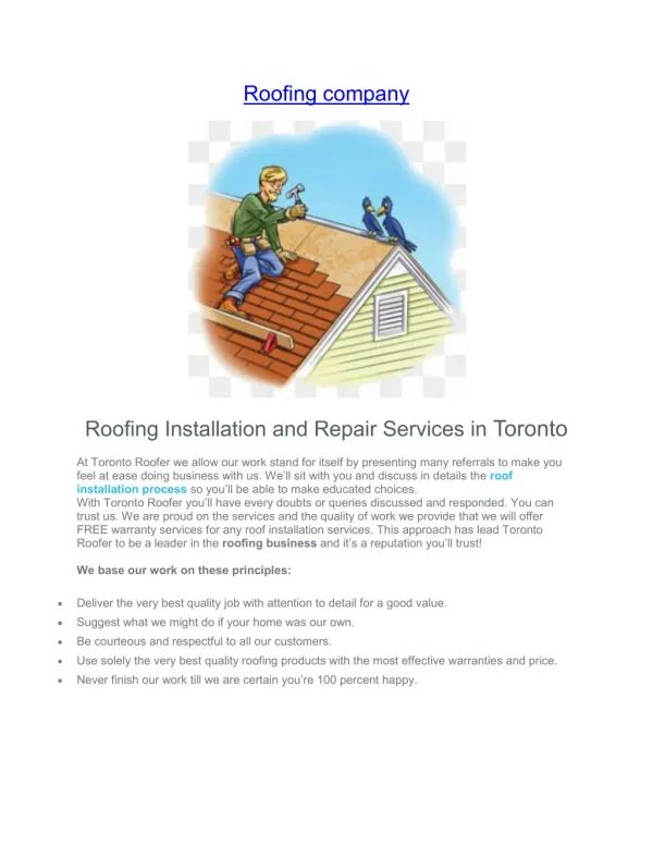 Toronto roofer