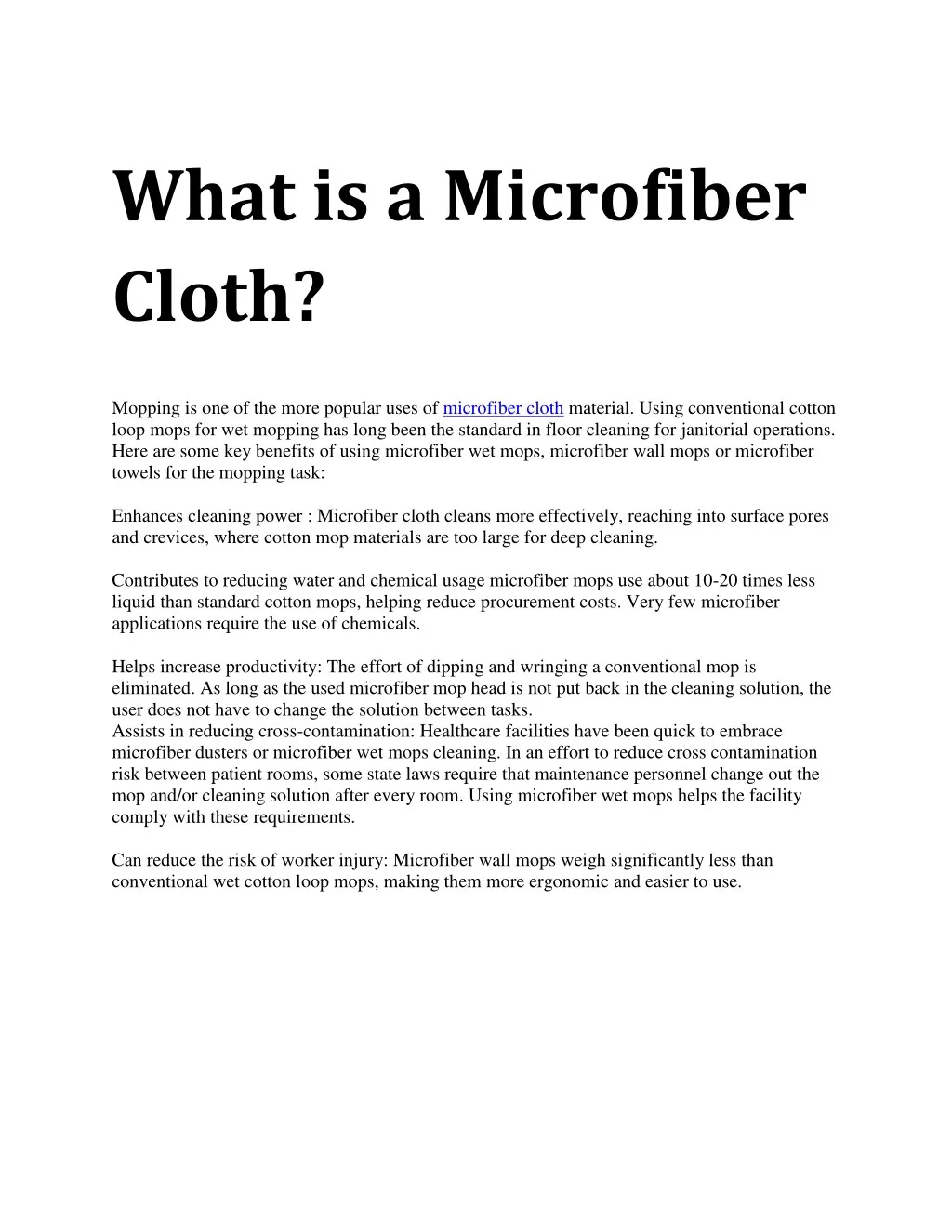 what is a microfiber cloth