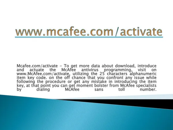www mcafee com activate