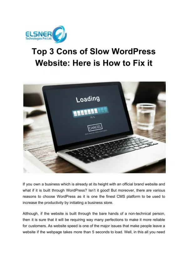 How to Fix Slow WordPress Website