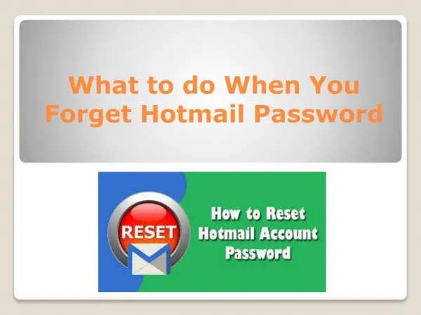 Get Our Expert’s Help to Reset Hotmail Password