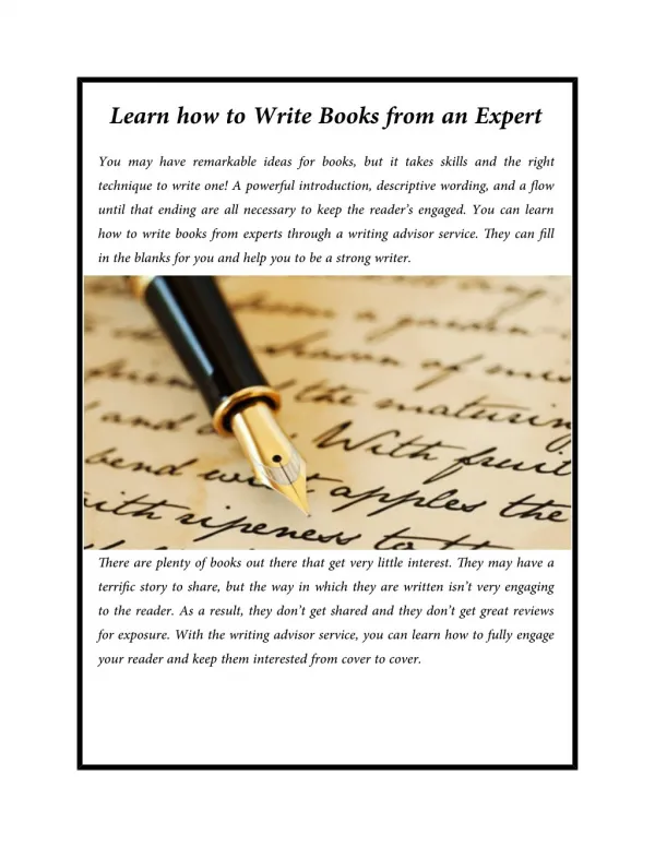 Learn how to Write Books from an Expert