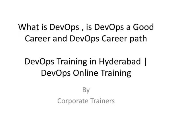 What is DevOps | Is DevOps a good career | DevOps Career Path