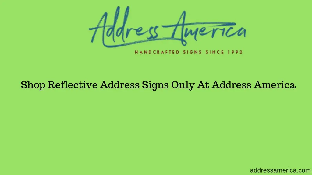 shop reflective address signs only at address