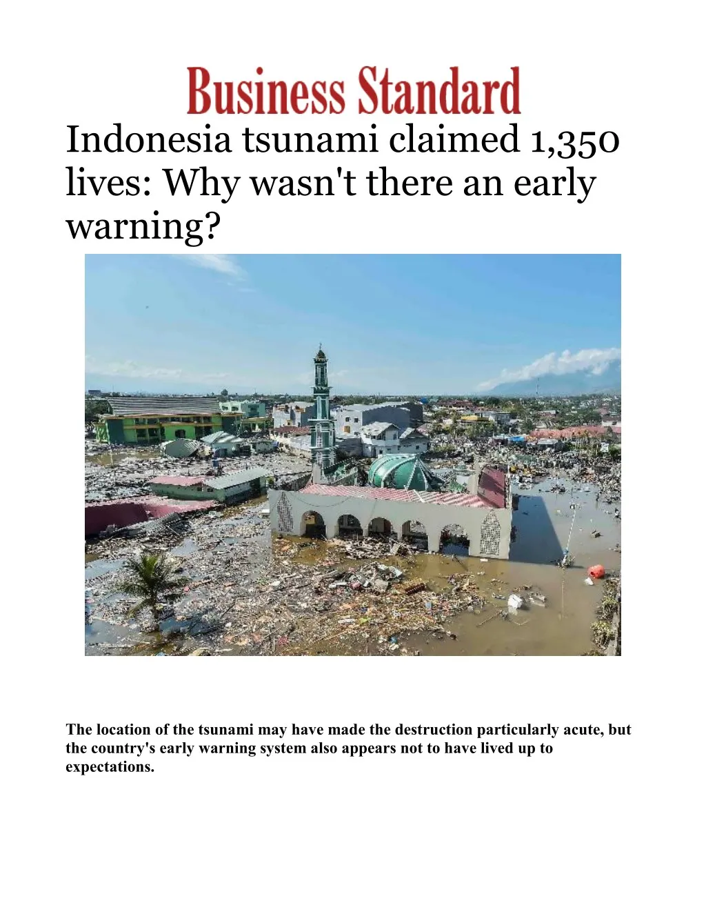 indonesia tsunami claimed 1 350 lives why wasn