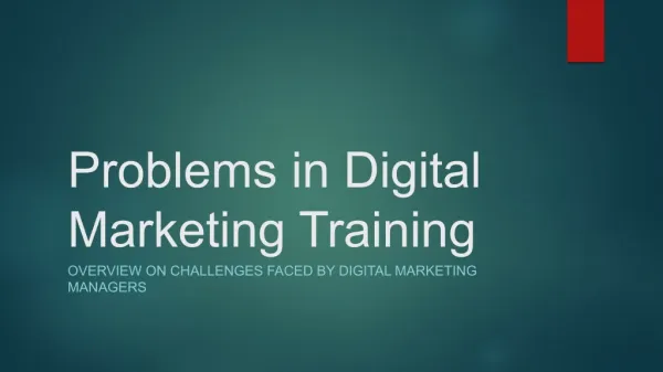 Problems in Digital Marketing Training: overview on challenge faced by marketing managers