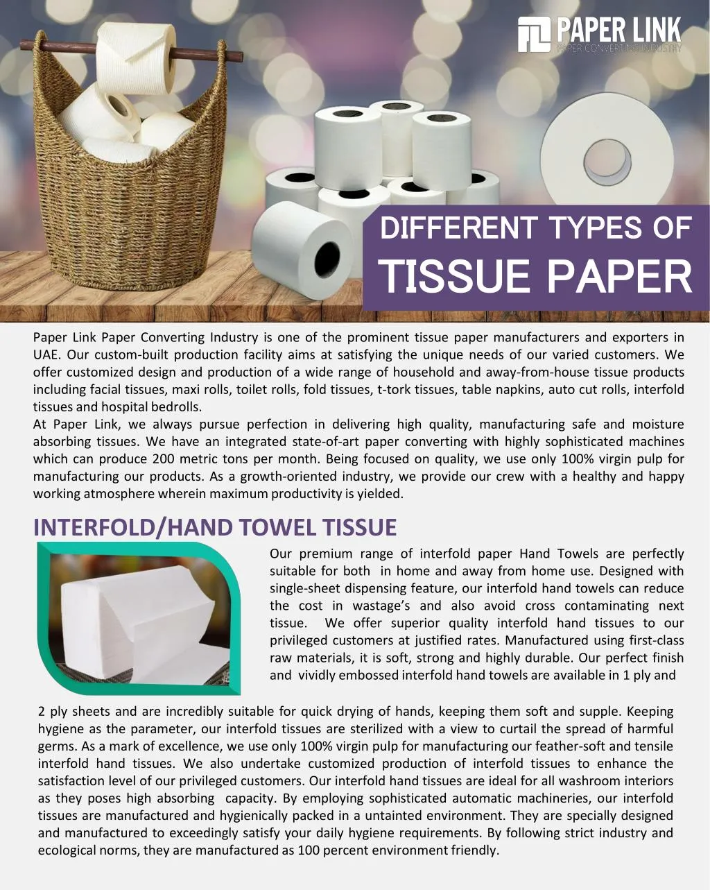 different types of tissue paper