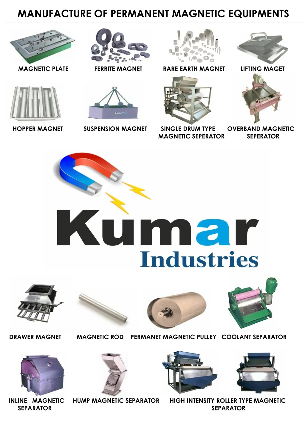 manufacture of permanent magnetic equipments