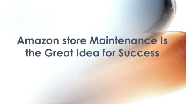 Great Idea for Your Online Store -Amazon store Maintenance
