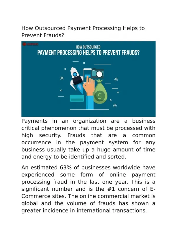 how outsourced payment processing helps