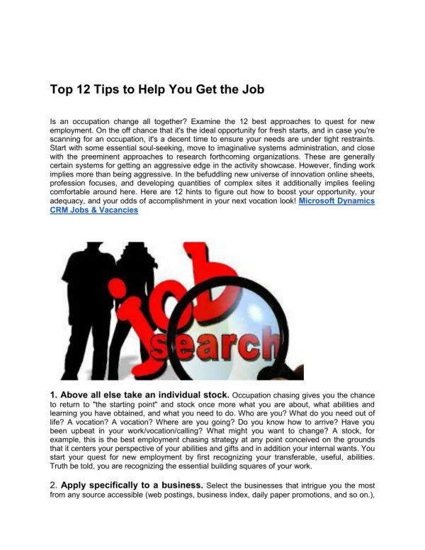 Top 12 Tips to Help You Get the Job