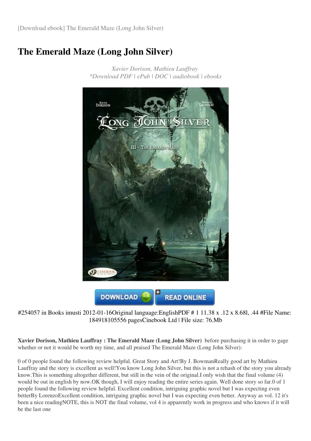 download ebook the emerald maze long john silver