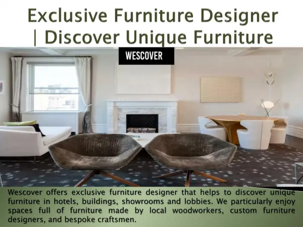 Exclusive Furniture Designer | Discover Unique Furniture | Wescover