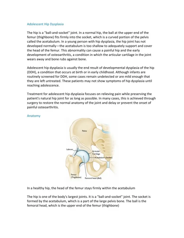 Hip Osteotomy Surgery pdf | Shri Ramchandra Joint Relacement Centre in Guntur | Vijayawada | Prakasam | AP | India