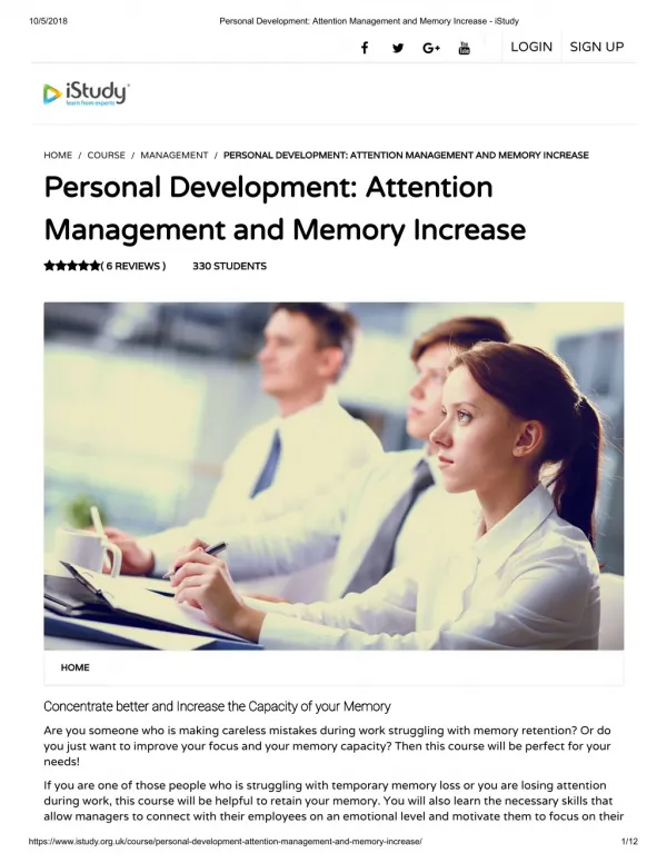 Attention Management and Memory Increase - istudy
