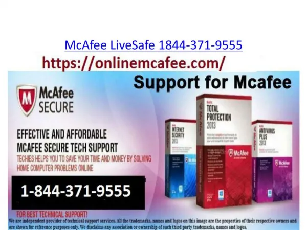 McAfee LiveSafe.usa 1844-371-9555 | McAfee LiveSafe USA