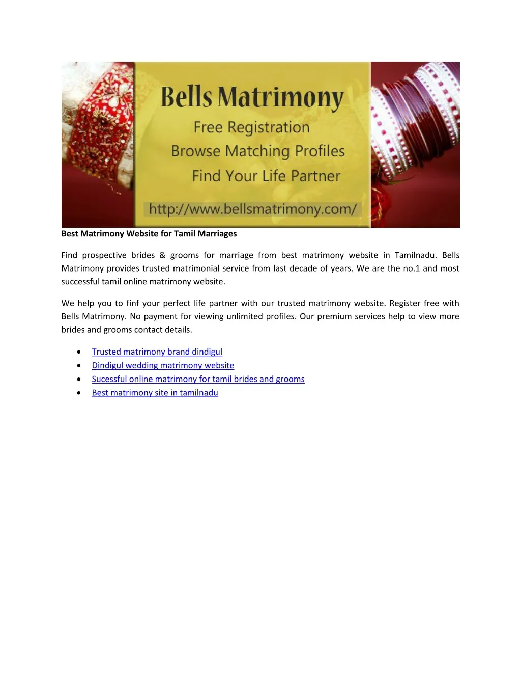 best matrimony website for tamil marriages